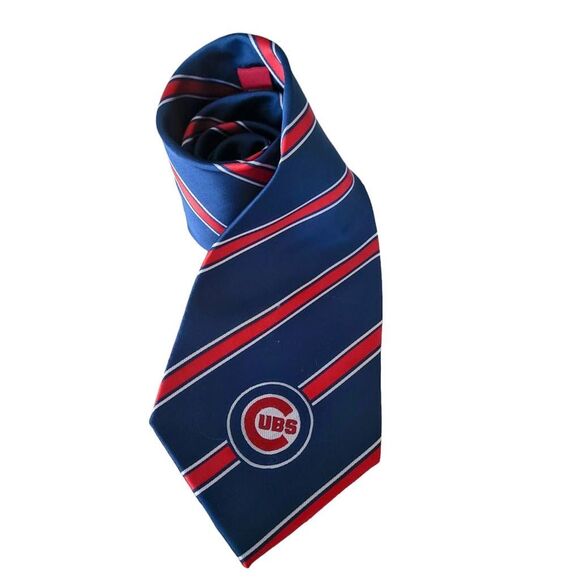 Chicago Cubs Red and Blue Striped Tie - Picture 1 of 5